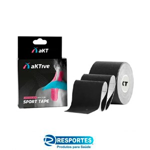BANDAGEM ELÁSTICA – AktiveTape Sport Kinesiology Tape 5cm x 5 Mts Preta